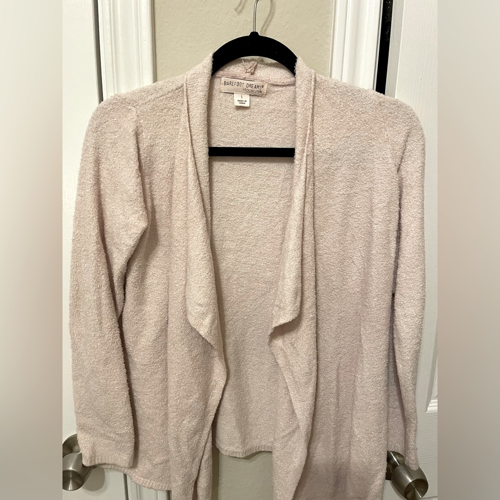 Barefoot Dreams Cozy Open-Front Cardigan in Light Pink